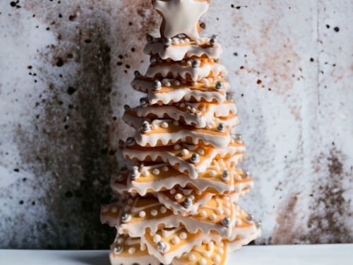 Árbol de Navidad de Galletas de Vainilla con Glaseado