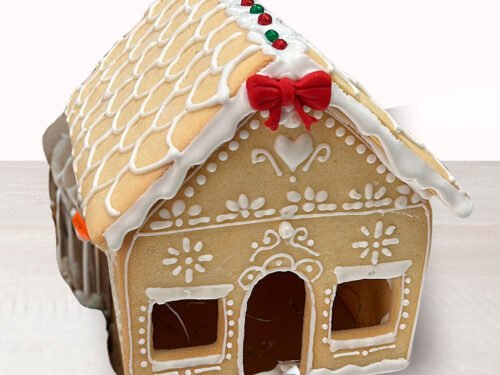 Casita de Navidad de Galleta de Vainilla con Glaseado